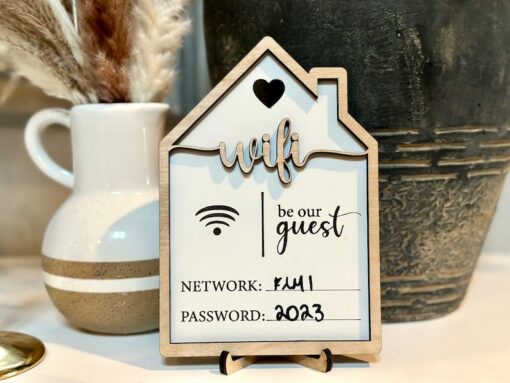 Personalized Mini Wooden Wi-Fi Password Sign Display Your Internet Credentials with Style