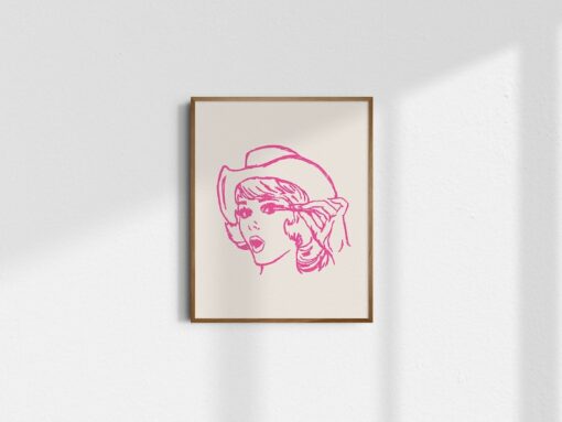Saddle Up with Glam Cowgirl A Gicl?e Masterpiece for Western Wall Art Aficionados