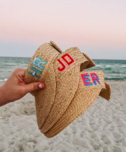 Embroidered Straw Visor Personalize Your Summer Style with a Shadow Monogram