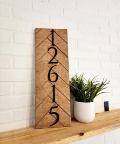 Modern Herringbone Address Sign Elevate Your Home's Curb Appeal with Style