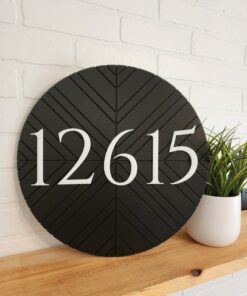 Modern Geometric Round Address Sign Elevate Your Home's Curb Appeal with Style