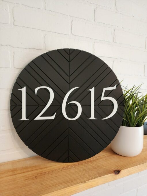 Modern Geometric Round Address Sign Elevate Your Home's Curb Appeal with Style