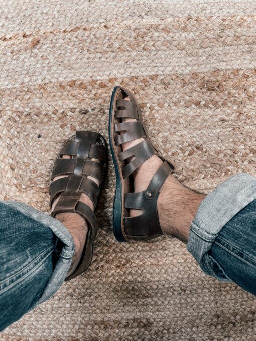 Unleash Your Inner Warrior Genuine Leather Gladiator Sandals for Men