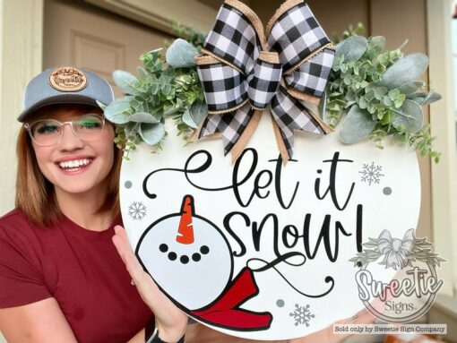 Enchanting Winter Wonderland Let It Snow Snowman Wreath for Your Front Door