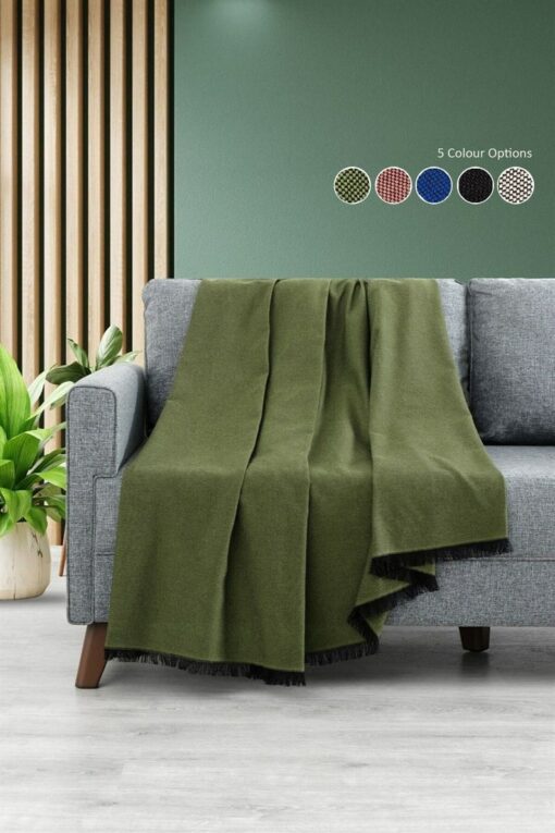 Organic Cotton Sofa Cover Cozy Haven with Fringed Elegance