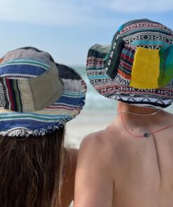 Hemp Patchwork Bucket Hat Eco-Friendly, Handmade Sun Protection for Beach and Beyond