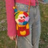 Handmade Crochet Clown Phone Bag A Quirky and Unique Gift for Her