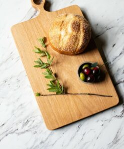 Premium Farmhouse Cutting Board Solid Cherry Wood, Organic Finish, No Glue, with Handle
