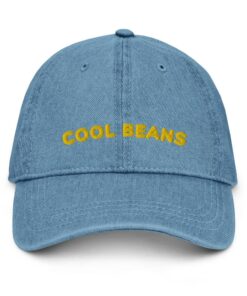Embroidered Denim Dad Hat Cool Beans, Stay Groovy