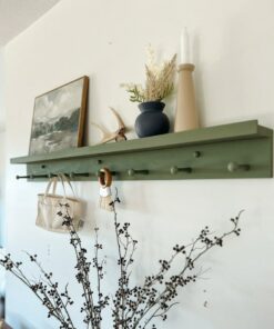 Versatile Wooden Shelf with Hooks and Ledge Enhance Your Home Decor and Organization