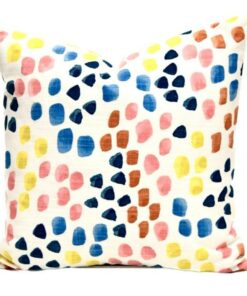 Maisy's Abstract Paint Dabs Throw Pillow A Vibrant Polka Dot Delight for a Colorful Home