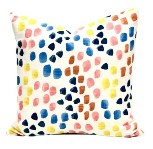 Maisy's Abstract Paint Dabs Throw Pillow A Vibrant Polka Dot Delight for a Colorful Home