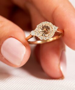 Sunstone Halo Ring A Radiant Symbol of Love and Commitment