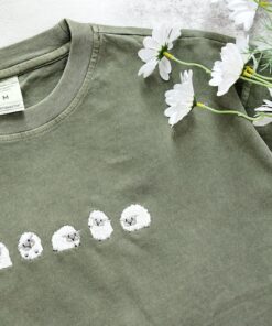 Embroidered Sheep T-shirt Personalized Unisex Oversized Tee, Perfect Gift for Animal Lovers