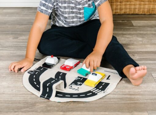 Toddler Car Play Mat Portable Busy Board for Travel, Waldorf-Inspired Activity Set for Kids