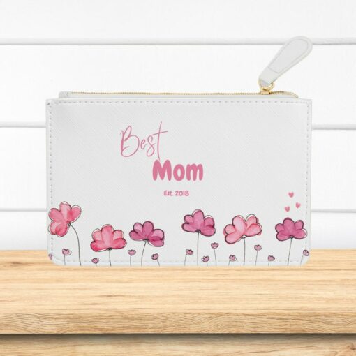 Personalized Mini Clutch Pink Floral Haven for Her | Unique Gifts for Mom, Stepmom, and Adopted Mom
