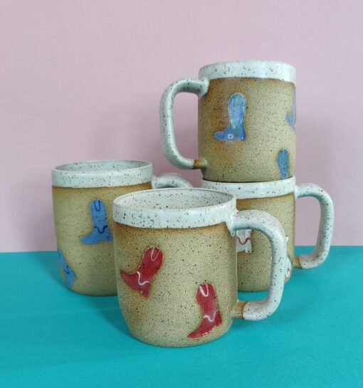 Saddle Up with the Handmade Ceramic Cowboy Boot Mug A Wild West Twist to Your Morning Brew
