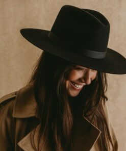 Timeless Elegance Black Fedora Hat for Women with a Wide Brim