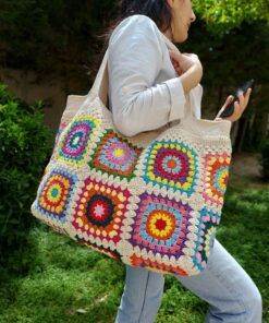 Granny Square Crochet Bag A Boho Patchwork Masterpiece for Beach Days and Beyond