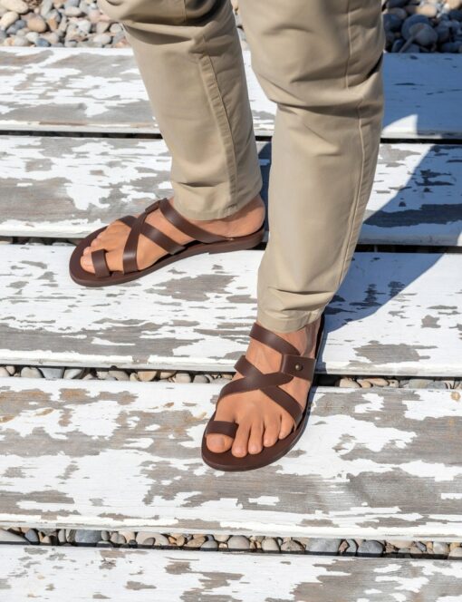 Helios Handmade Greek Leather Sandals for Men | Summer Vacation Essential