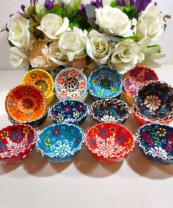 Handmade Turkish Ceramic Bowls 8cm, Microwave Safe, Lead-Free, Food-Grade, Perfect for Weddings