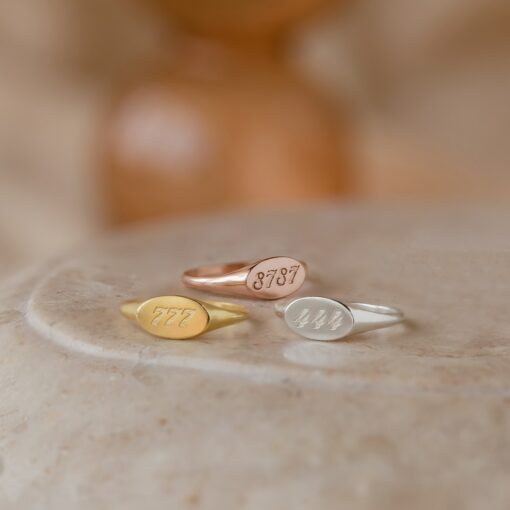Caitlyn Minimalist's Custom Lucky Numbers Ring Your Personalized Angel Numbers Talisman