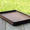 Timeless Elegance Stackable Hardwood Trays in Black Walnut, Peruvian Walnut, and Oak
