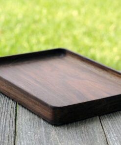 Timeless Elegance Stackable Hardwood Trays in Black Walnut, Peruvian Walnut, and Oak