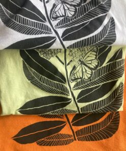 Monarch Butterfly and Milkweed A Symbiotic Symphony on a Handcrafted Tee