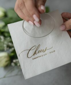 Personalized Gold Foil Wedding Napkins Elevate Your Special Day with Custom Elegance