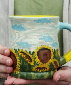 Sunflower of Hope A Ceramic Mug Embracing Ukrainian Resilience