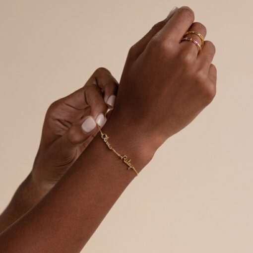 Caitlyn Minimalist's Dainty Name Bracelet Personalize Your Style with Custom Names in Gold