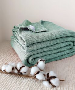 Luxurious Mint Green Pure Cotton Gauze Throw Comfort and Style for Every Home