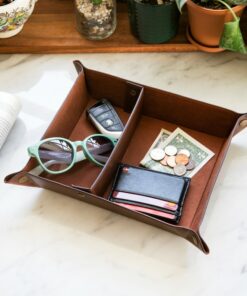 Personalized Leather Desk Organizer Elevate Your Workspace with Style and Functionality