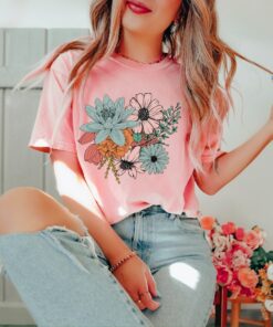 Boho Wildflowers A Symphony of Nature on a Personalized Floral Shirt