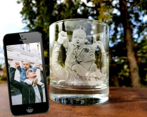 Personalized Etched Picture Rocks Glass A Unique Father's Day Gift