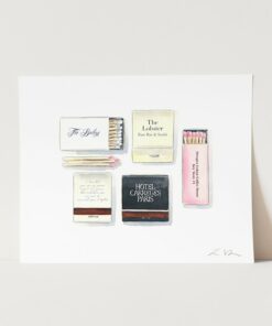Personalized Wedding Matches Art Print Immortalize Your Special Day in Watercolor