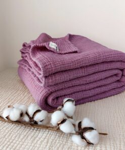 Damson Color Pure Cotton 4-Layer Gauze Throw Luxurious Comfort for All Sizes