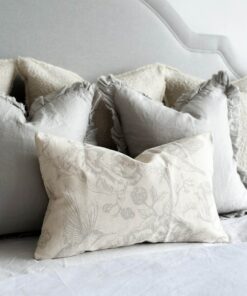 Cozy Haven Grey Bird Print Cushion with Luxurious Duck Feather Pad