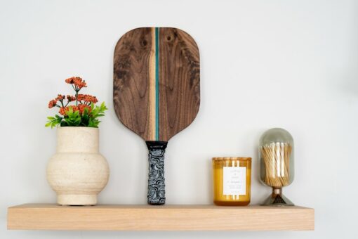 Handcrafted Figured Walnut Pickleball Paddle Durable, Collectible, and Perfect for Gifts
