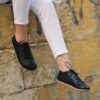 Black Leather Sneakers Elevate Your Style with Barefooters' Handmade Comfort