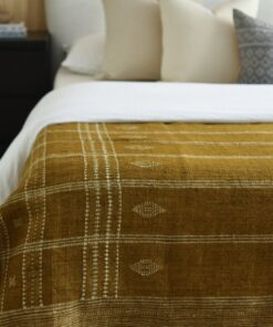 Cozy Haven Mustard Woven Wool Blanket for Warmth and Style
