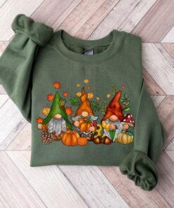 Cozy Up with Our Enchanting Gnomes Fall Sweatshirt A Festive Treat for Thanksgiving and Beyond