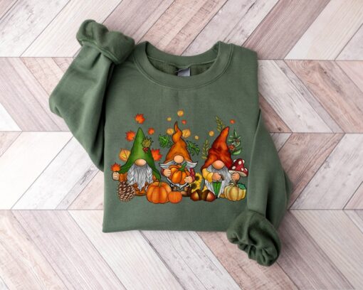 Cozy Up with Our Enchanting Gnomes Fall Sweatshirt A Festive Treat for Thanksgiving and Beyond