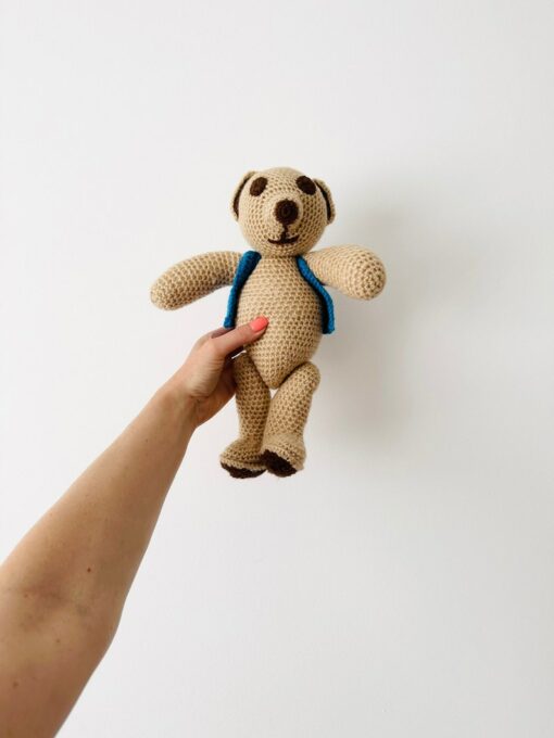 Vintage-Inspired Knitted Teddy Bear A Timeless Addition to Your Nursery