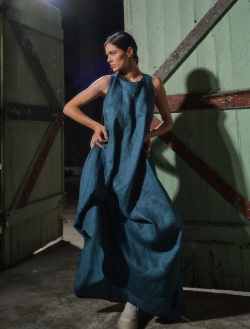 Azure Linen Maxi Sustainable Summer Style