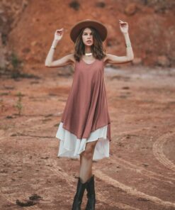Bohemian Rhapsody Momoko Sandstone Midi Dress - Embrace Your Gypsy Spirit