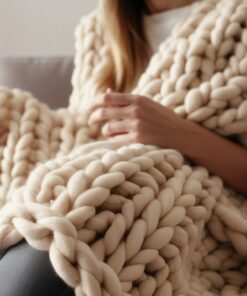 Cozy Haven Indulge in the Luxurious Embrace of Our Chunky Merino Wool Throw
