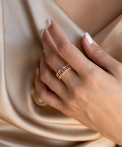 Sparkling Elegance Caitlyn's Stackable Diamond Trio for a Timeless Radiance