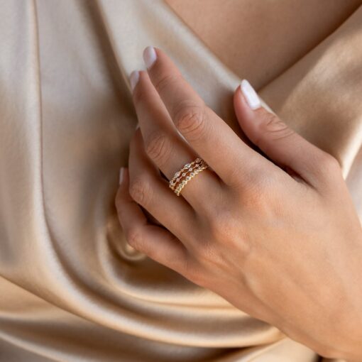 Sparkling Elegance Caitlyn's Stackable Diamond Trio for a Timeless Radiance
